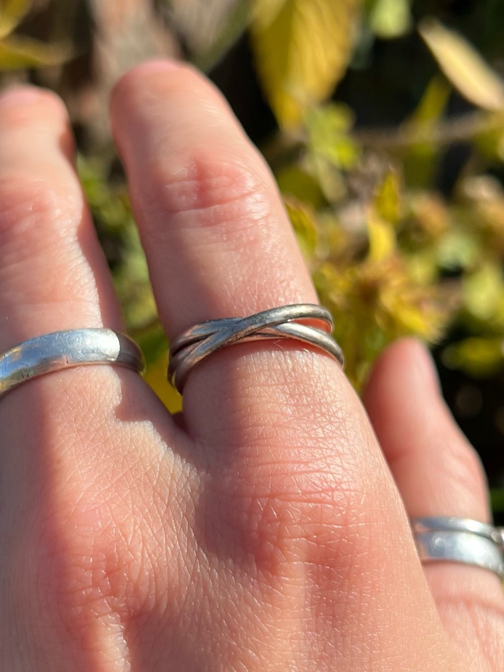 Vtg 925 Interlocking Rings - Picture 3 of 10